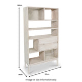Gio White Sand 2 Drawer 7 Shelf Bookcase Unit from Roseland Furniture