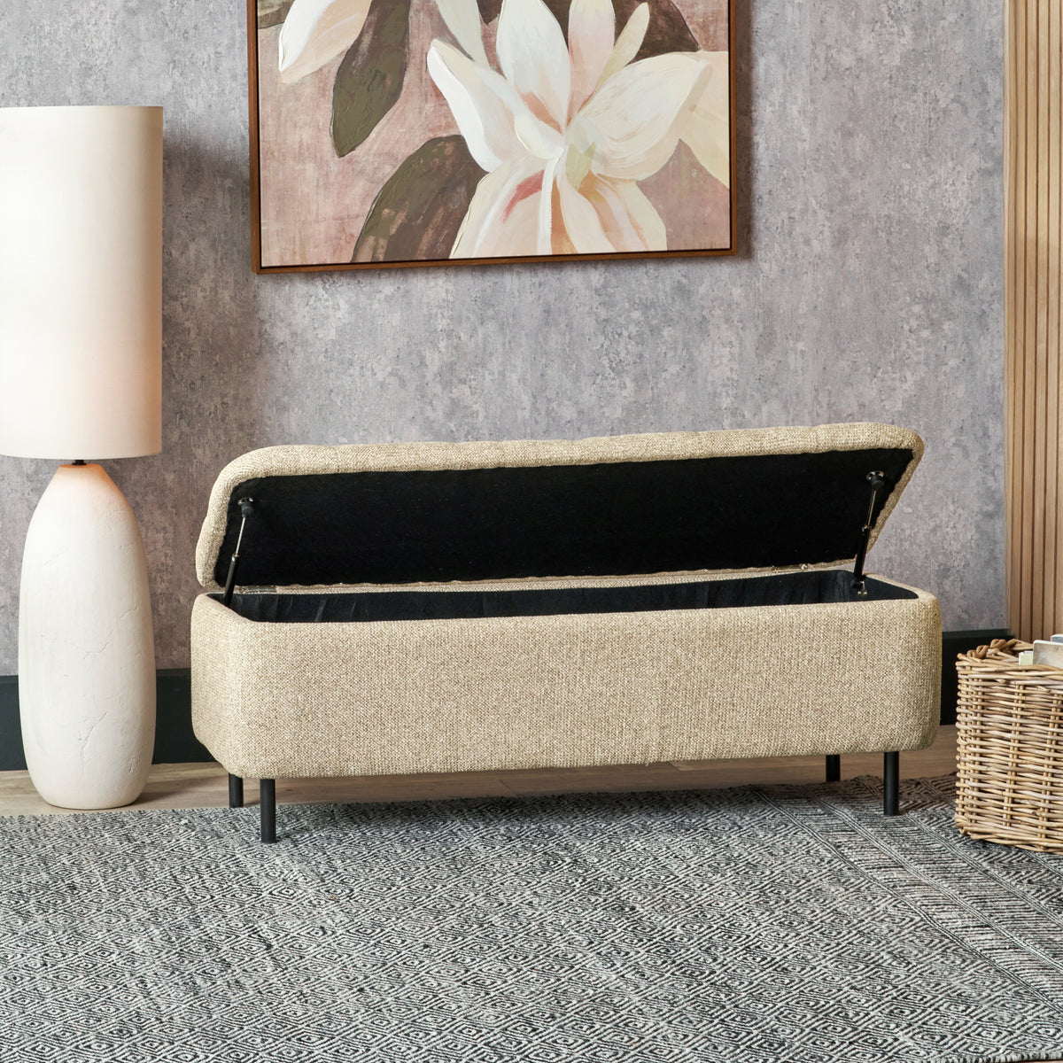 Else Buttoned Storage Ottoman from Roseland Furniture
