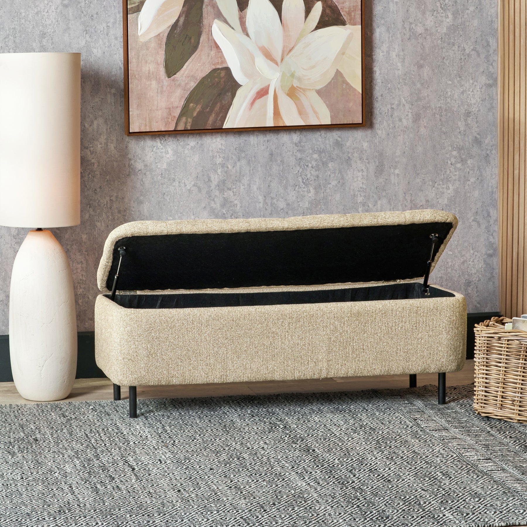Else Buttoned Storage Ottoman from Roseland Furniture