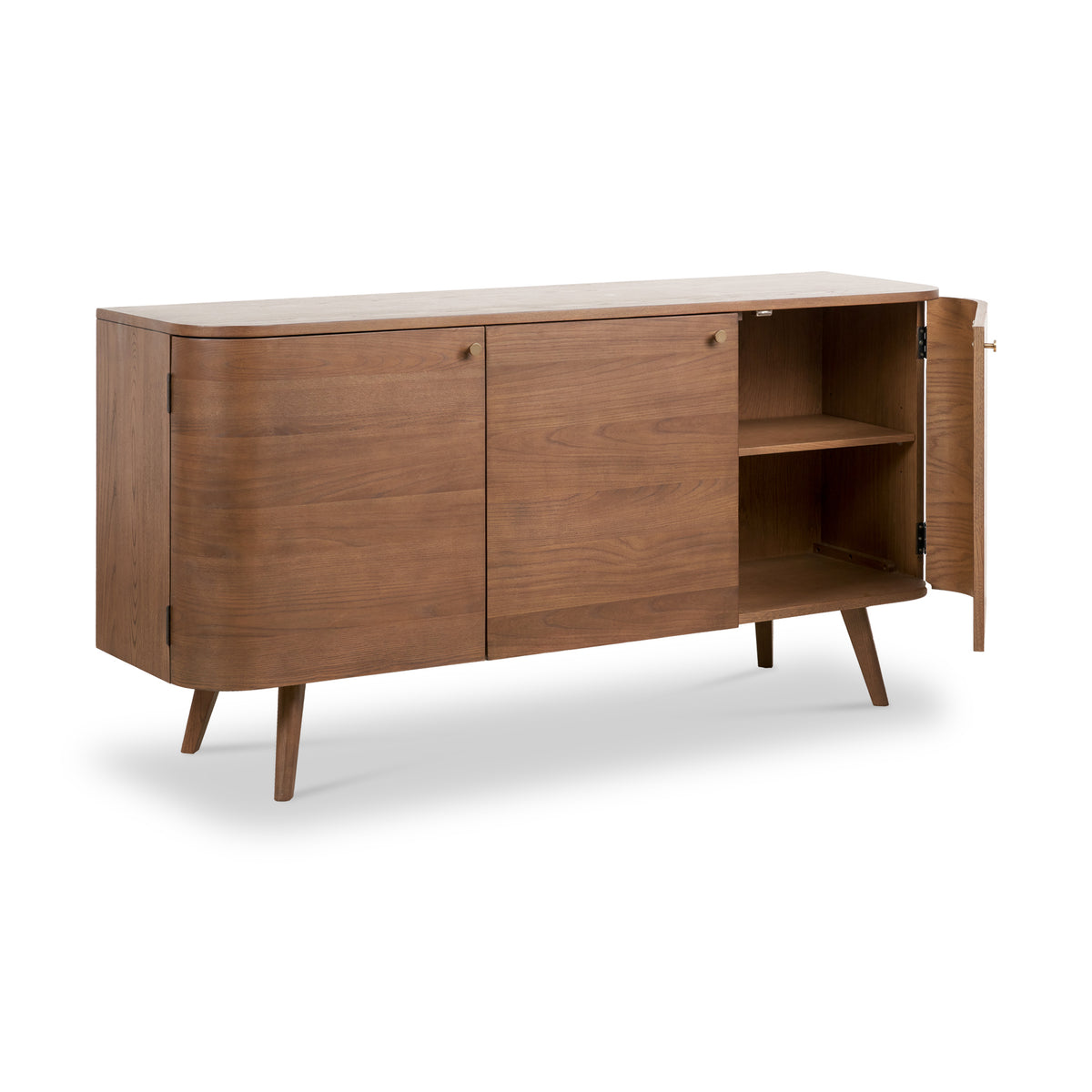 Elias Dark Ash 3 Door Sideboard Angle2 from Roseland Furniture