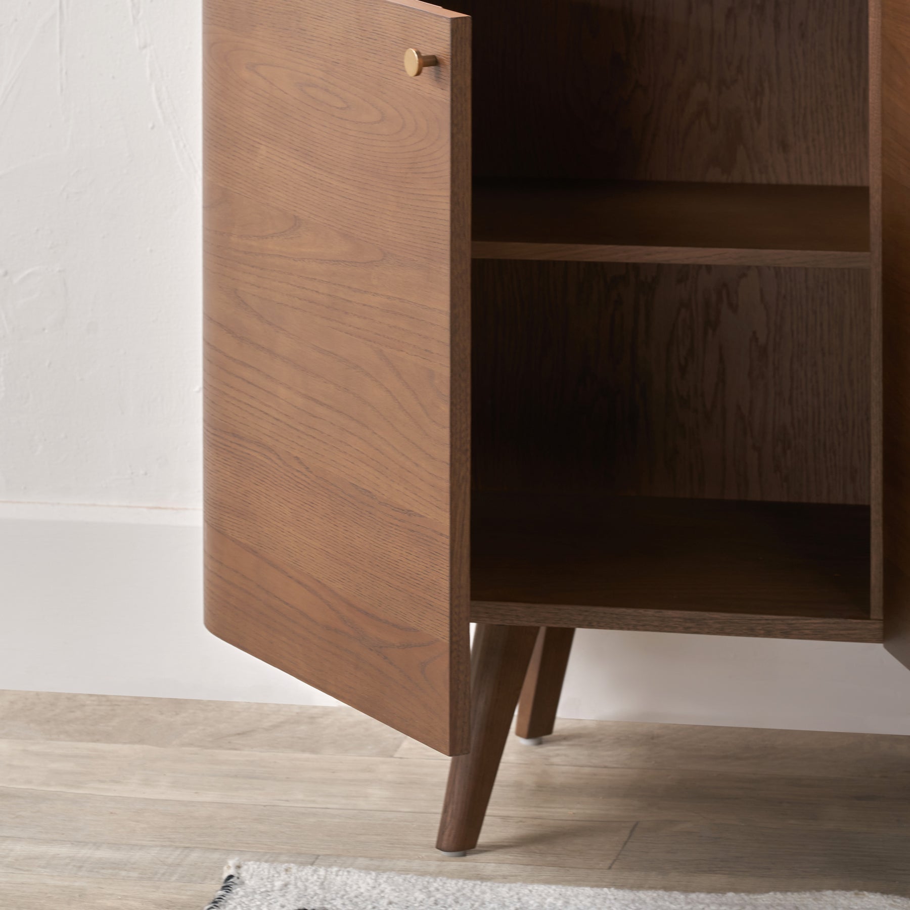 Elias Dark Ash 3 Door Sideboard Angle2 from Roseland Furniture