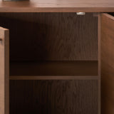 Elias Dark Ash 3 Door Sideboard Angle2 from Roseland Furniture