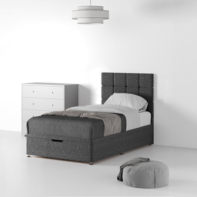 Farrow Cube Linen Divan Bed and Deluxe Headboard