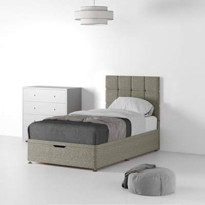 Farrow Cube Linen Divan Bed and Deluxe Headboard