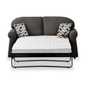 Croxdon Charcoal Faux Linen 2 Seater Sofabed with Mustard Scatter Cushions from Roseland Furniture