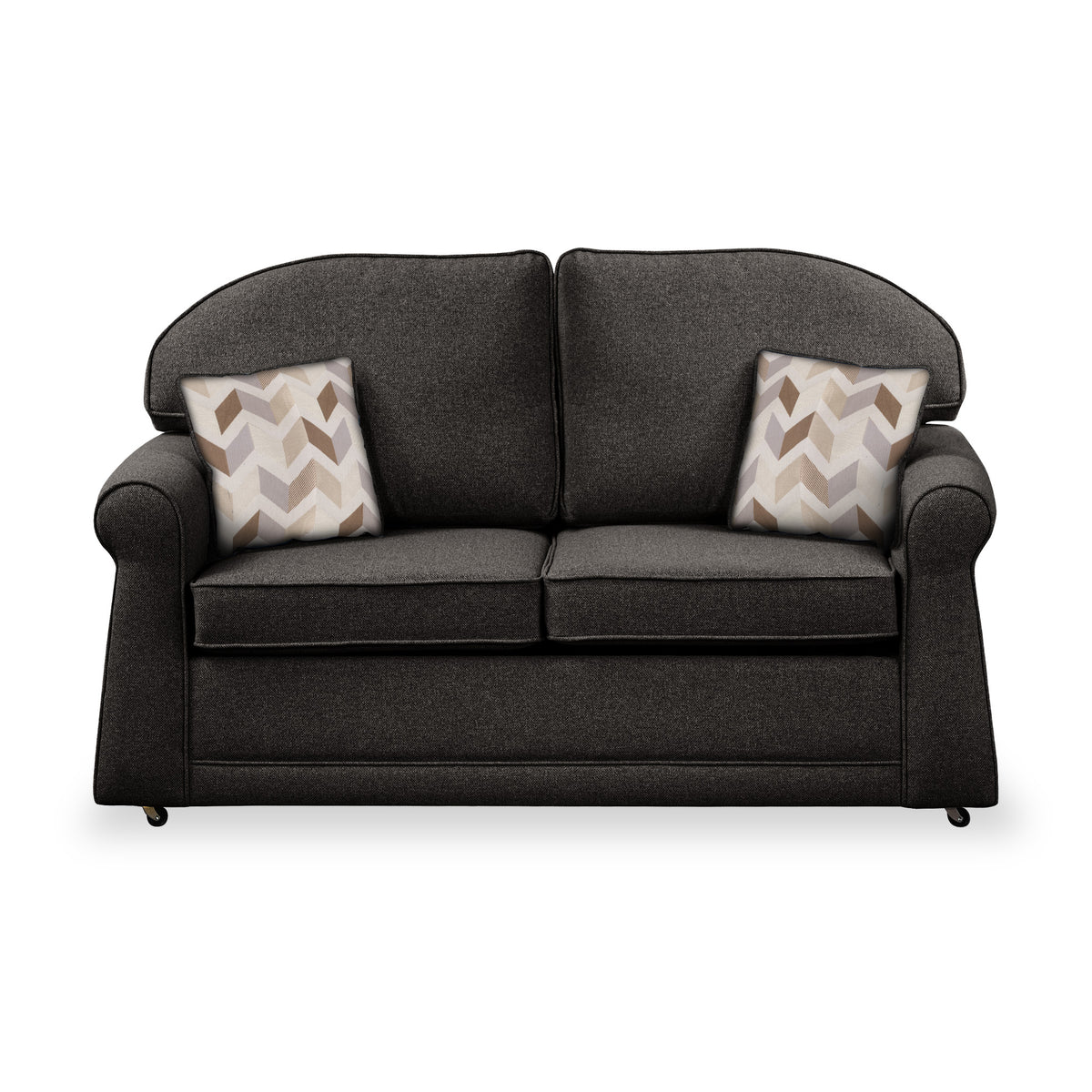 Croxdon Charcoal Faux Linen 2 Seater Sofabed with Oatmeal Scatter Cushions from Roseland Furniture