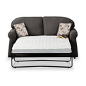 Croxdon Charcoal Faux Linen 2 Seater Sofabed with Oatmeal Scatter Cushions from Roseland Furniture