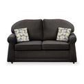 Croxdon Charcoal Faux Linen 2 Seater Sofabed with Beige Scatter Cushions from Roseland Furniture