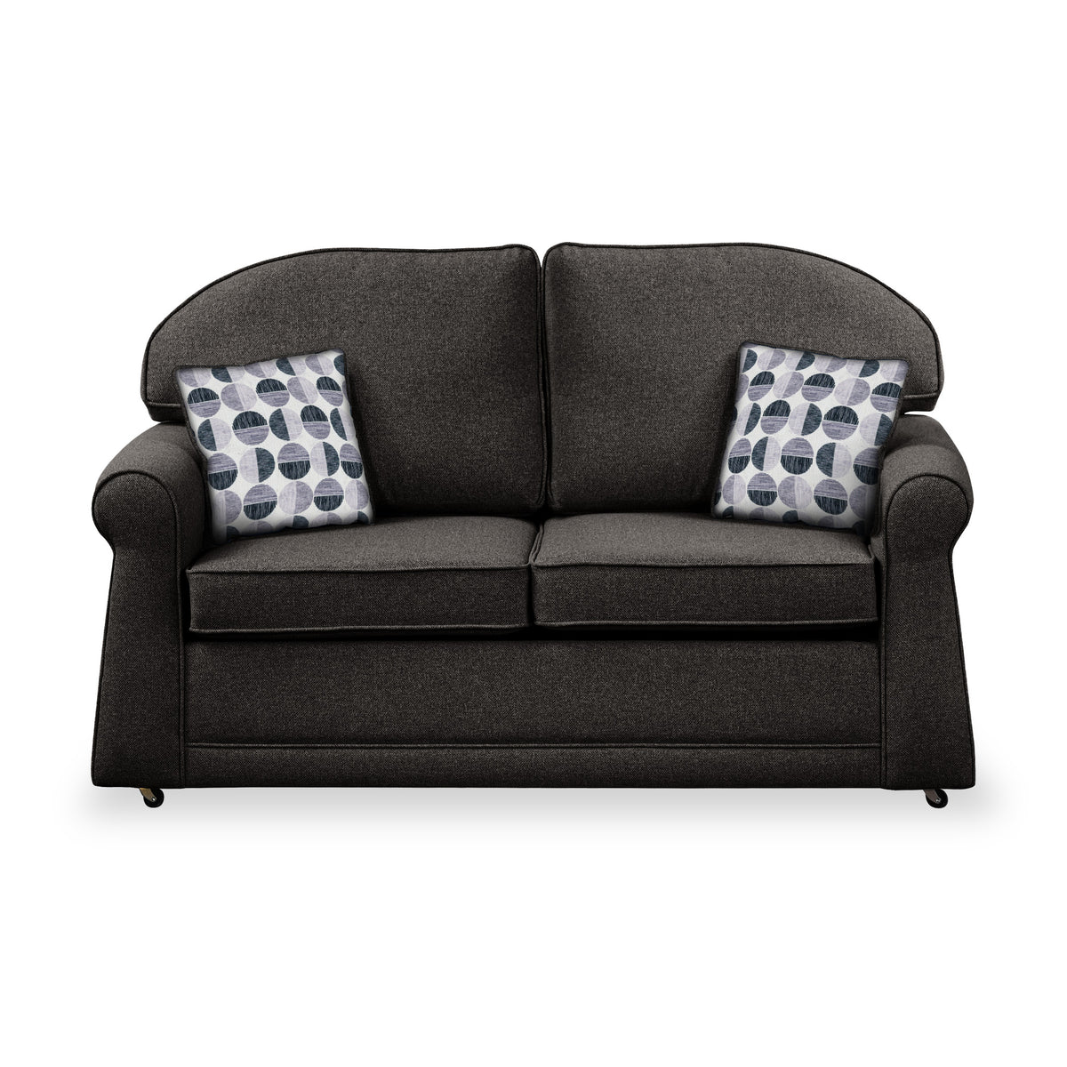 Croxdon Charcoal Faux Linen 2 Seater Sofabed with Mono Scatter Cushions from Roseland Furniture