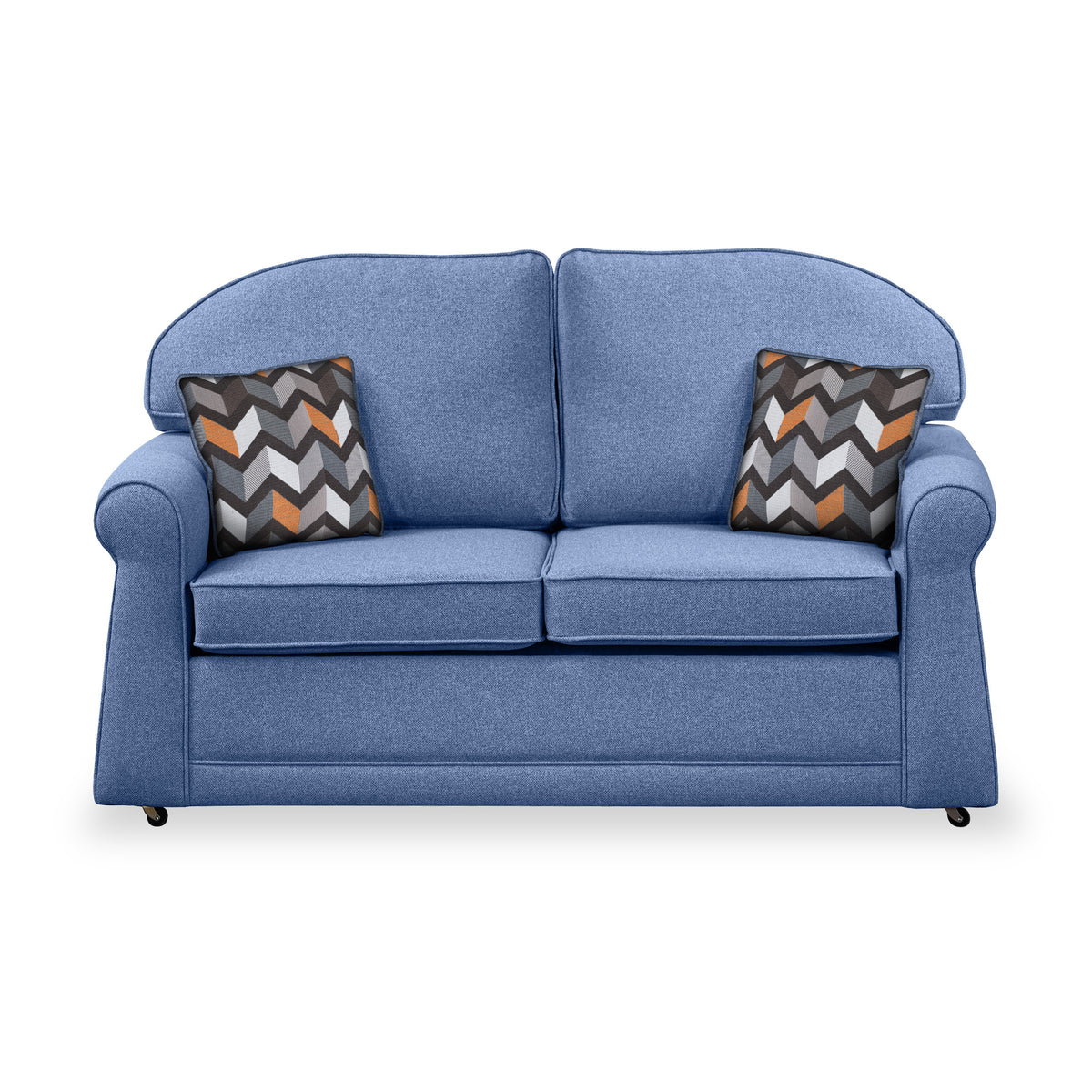 Croxdon Denim Faux Linen 2 Seater Sofabed with Charcoal Scatter Cushions from Roseland Furniture