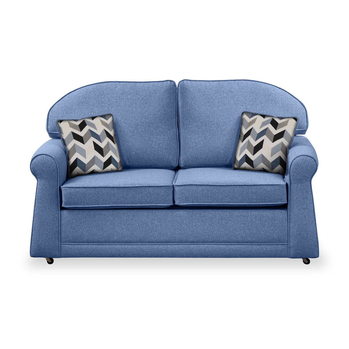Croxdon Denim Faux Linen 2 Seater Sofabed with Denim Scatter Cushions from Roseland Furniture