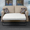 Croxdon Oatmeal Faux Linen 2 Seater Sofabed with Charcoal Scatter Cushions from Roseland Furniture