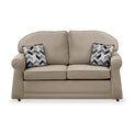 Croxdon Oatmeal Faux Linen 2 Seater Sofabed with Denim Scatter Cushions from Roseland Furniture