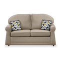 Croxdon Oatmeal Faux Linen 2 Seater Sofabed with Mustard Scatter Cushions from Roseland Furniture