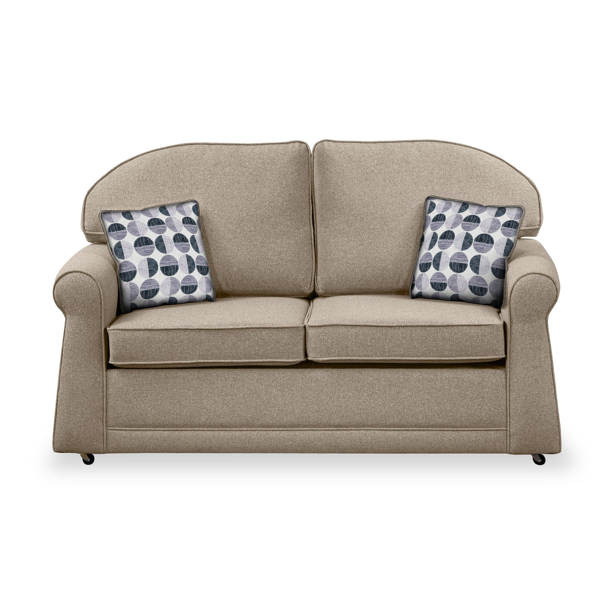 Croxdon Oatmeal Faux Linen 2 Seater Sofabed with Mono Scatter Cushions from Roseland Furniture
