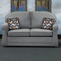 Croxdon Silver Faux Linen 2 Seater Sofabed with Charcoal Scatter Cushions from Roseland Furniture