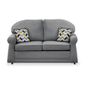 Croxdon Silver Faux Linen 2 Seater Sofabed with Mustard Scatter Cushions from Roseland Furniture