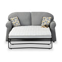 Croxdon Silver Faux Linen 2 Seater Sofabed with Beige Scatter Cushions from Roseland Furniture