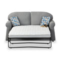 Croxdon Silver Faux Linen 2 Seater Sofabed with Blue Scatter Cushions from Roseland Furniture