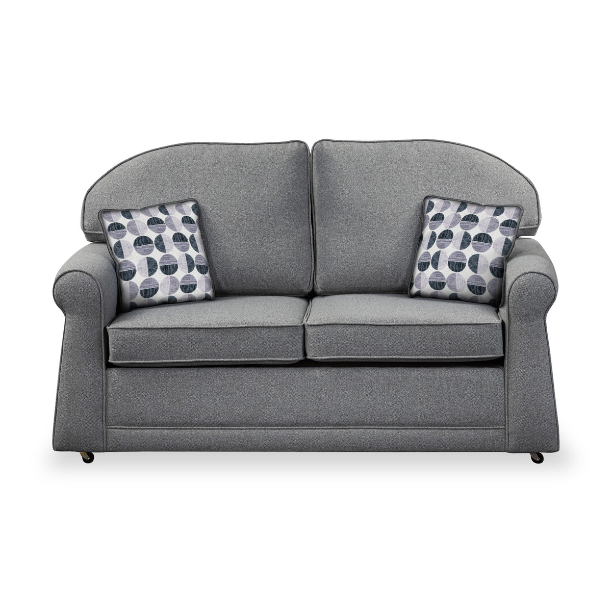 Croxdon Silver Faux Linen 2 Seater Sofabed with Mono Scatter Cushions from Roseland Furniture