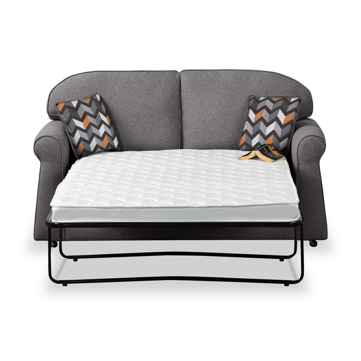 Giselle Charcoal Soft Weave 2 Seater Sofabed with Charcoal Scatter Cushions from Roseland Furniture