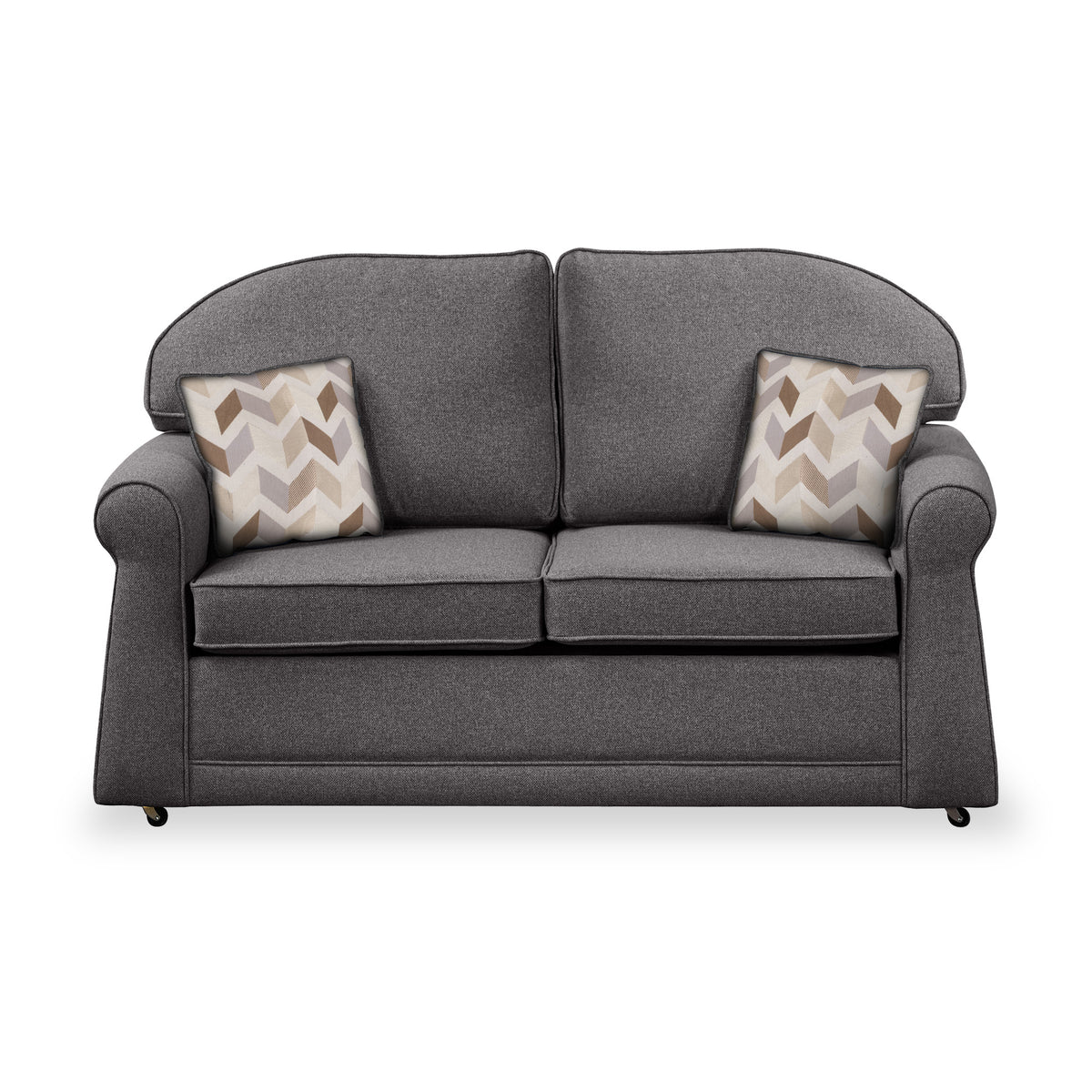 Giselle Charcoal Soft Weave 2 Seater Sofabed with Oatmeal Scatter Cushions from Roseland Furniture