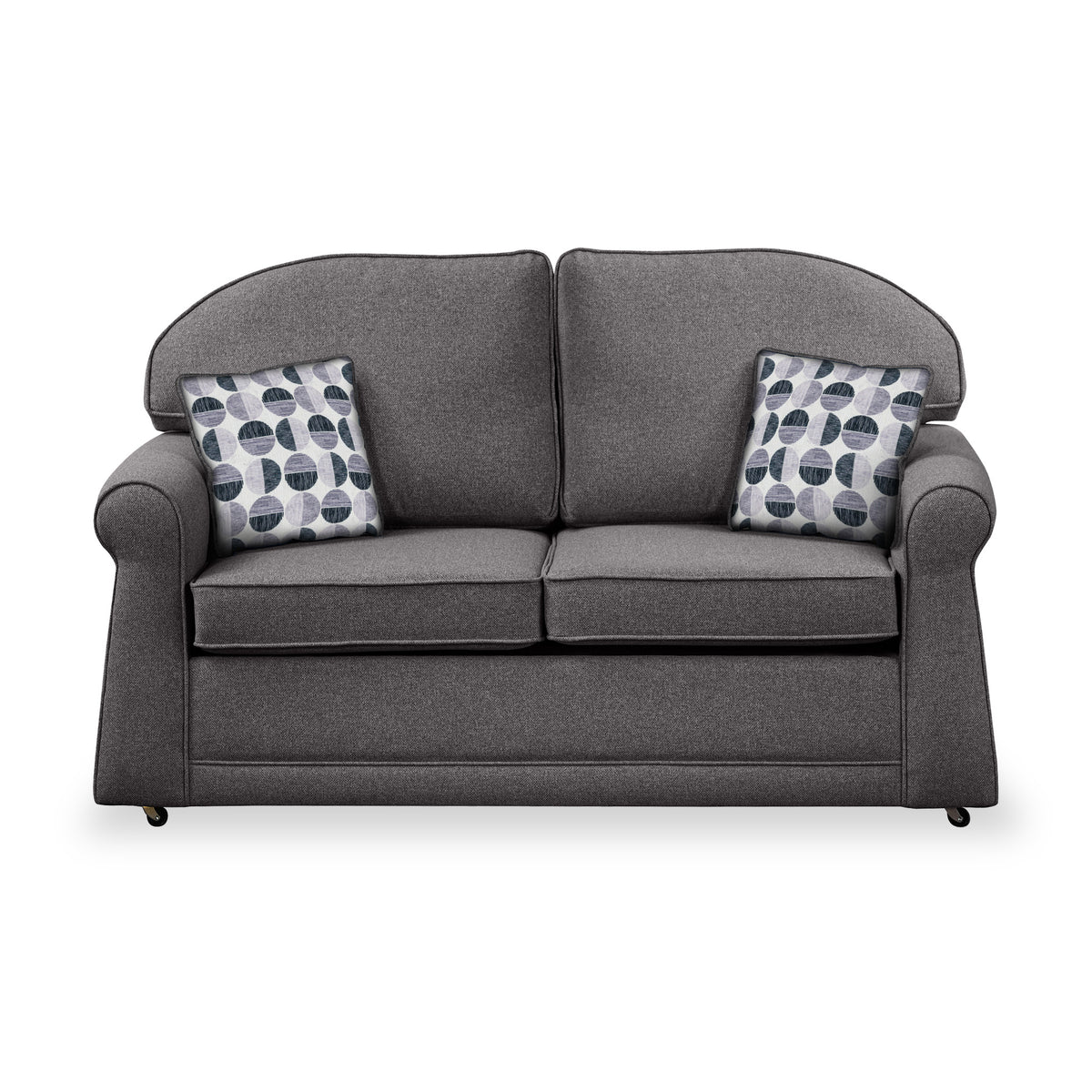 Giselle Charcoal Soft Weave 2 Seater Sofabed with Mono Scatter Cushions from Roseland Furniture