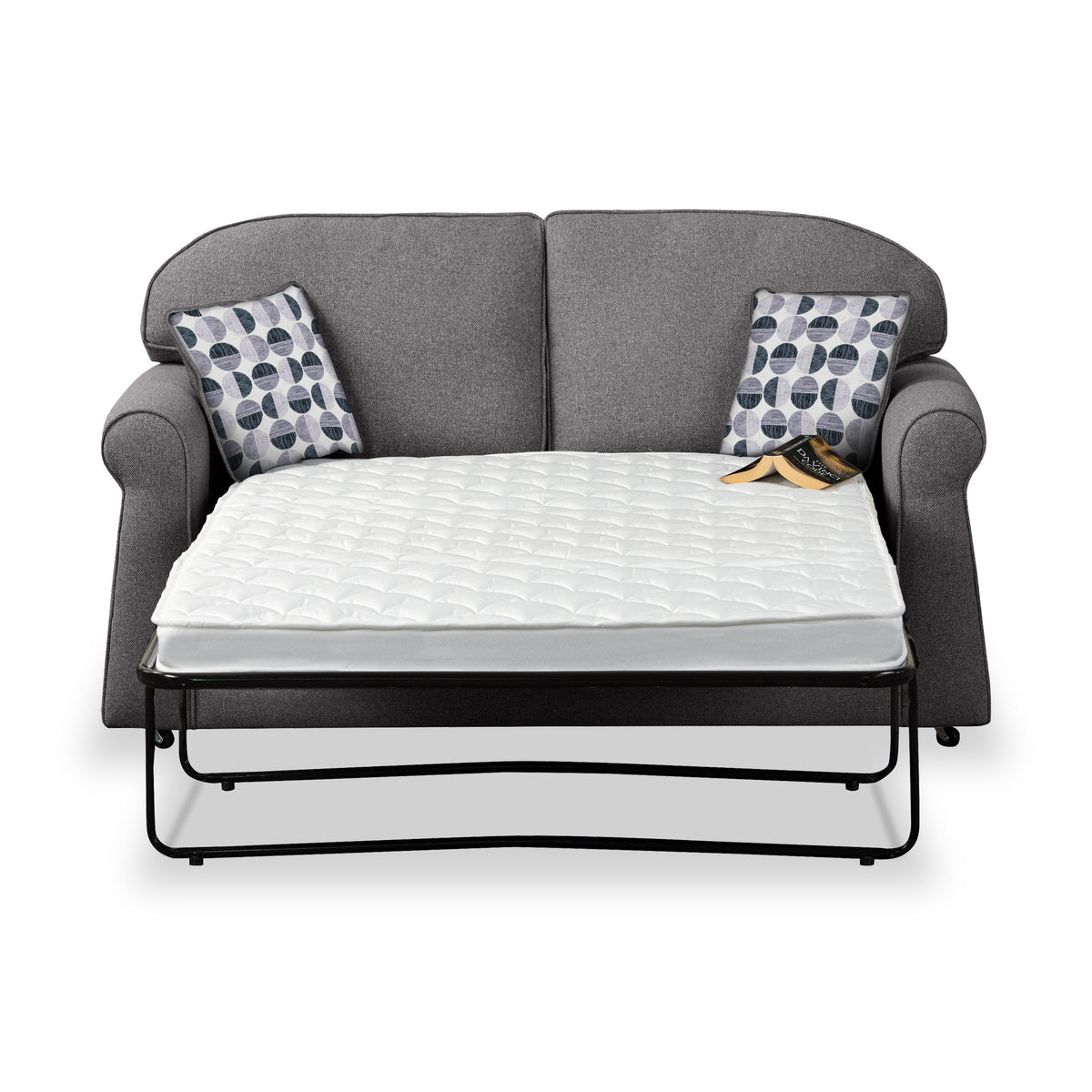 Giselle Charcoal Soft Weave 2 Seater Sofabed with Mono Scatter Cushions from Roseland Furniture