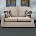 Giselle Fawn Soft Weave 2 Seater Sofabed with Charcoal Scatter Cushions from Roseland Furniture