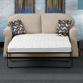 Giselle Fawn Soft Weave 2 Seater Sofabed with Charcoal Scatter Cushions from Roseland Furniture