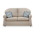 Giselle Fawn Soft Weave 2 Seater Sofabed with Blue Scatter Cushions from Roseland Furniture