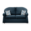 Giselle Midnight Soft Weave 2 Seater Sofabed with Blue Scatter Cushions from Roseland Furniture