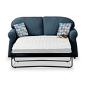 Giselle Midnight Soft Weave 2 Seater Sofabed with Blue Scatter Cushions from Roseland Furniture