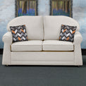 Giselle Oatmeal Soft Weave 2 Seater Sofabed with Charcoal Scatter Cushions from Roseland Furniture