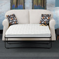 Giselle Oatmeal Soft Weave 2 Seater Sofabed with Charcoal Scatter Cushions from Roseland Furniture