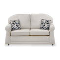 Giselle Oatmeal Soft Weave 2 Seater Sofabed with Denim Scatter Cushions from Roseland Furniture
