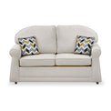 Giselle Oatmeal Soft Weave 2 Seater Sofabed with Mustard Scatter Cushions from Roseland Furniture