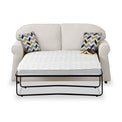 Giselle Oatmeal Soft Weave 2 Seater Sofabed with Mustard Scatter Cushions from Roseland Furniture