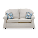 Giselle Oatmeal Soft Weave 2 Seater Sofabed with Blue Scatter Cushions from Roseland Furniture