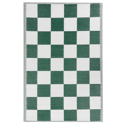Checkerboard Green Outdoor/Indoor Rug