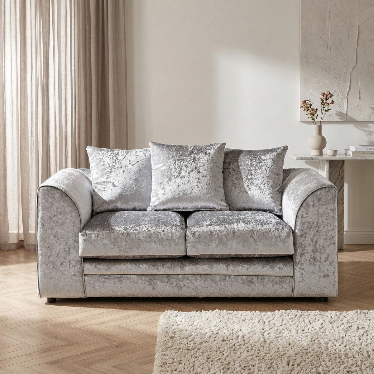 Tamara Crushed Velvet 2 Seater Sofa by Roseland Furniture