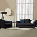 Bletchley Black Jumbo Cord 3 Seater Sofa from Roseland Furniture