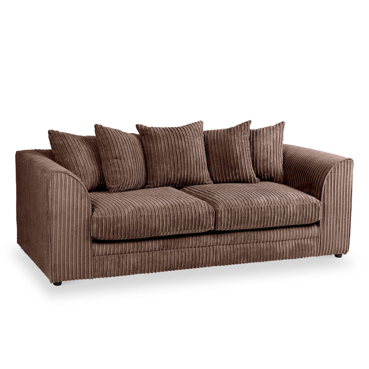 Bletchley Chocolate Jumbo Cord 3 Seater Couch  from Roseland Furniture