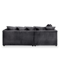 Bletchley Left Hand Black Jumbo Cord Chaise Sofa from Roseland Furniture