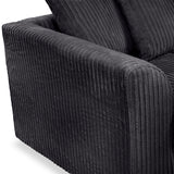 Bletchley Black Jumbo Cord Chaise Sofa from Roseland Furniture