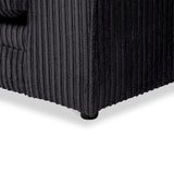 Bletchley Black Jumbo Cord Chaise Sofa from Roseland Furniture