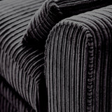 Bletchley Black Jumbo Cord Chaise Sofa from Roseland Furniture