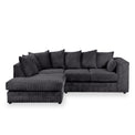 Bletchley Left Hand Black Jumbo Cord Chaise Sofa from Roseland Furniture