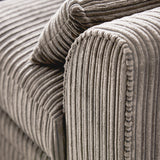 Bletchley Charcoal Jumbo Cord Chaise Sofa