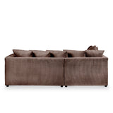 Bletchley Chocolate Left Hand Jumbo Cord Chaise Sofa from Roseland Furniture